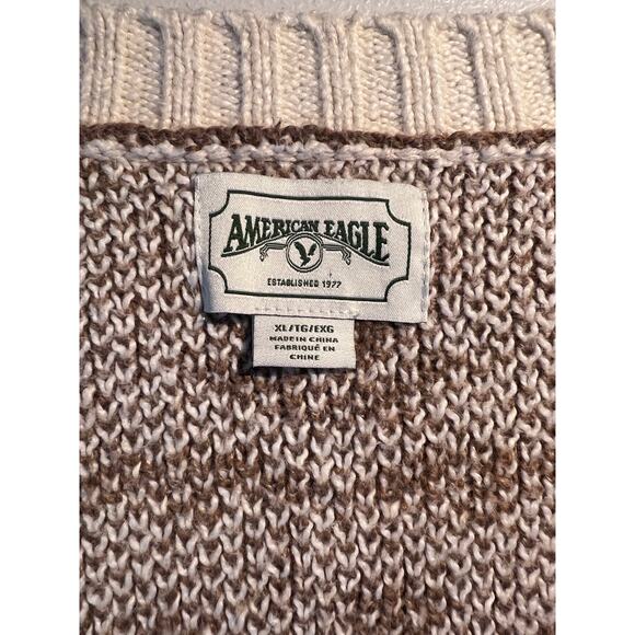 American Eagle Sweater Cropped Bandana Print Cardigan Autumn Oversized Slouchy - Picture 7 of 8